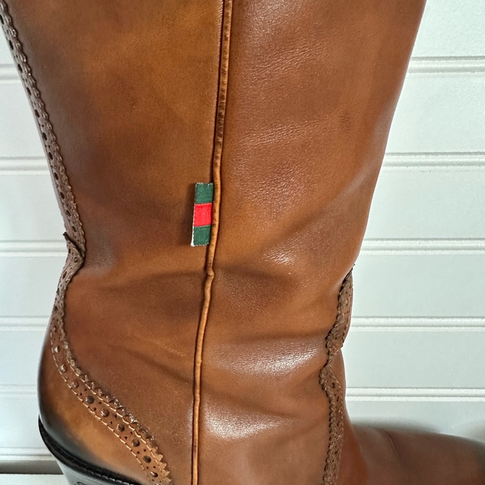 Gucci Brown Leather Knee-High Boots - Picture 6 of 10